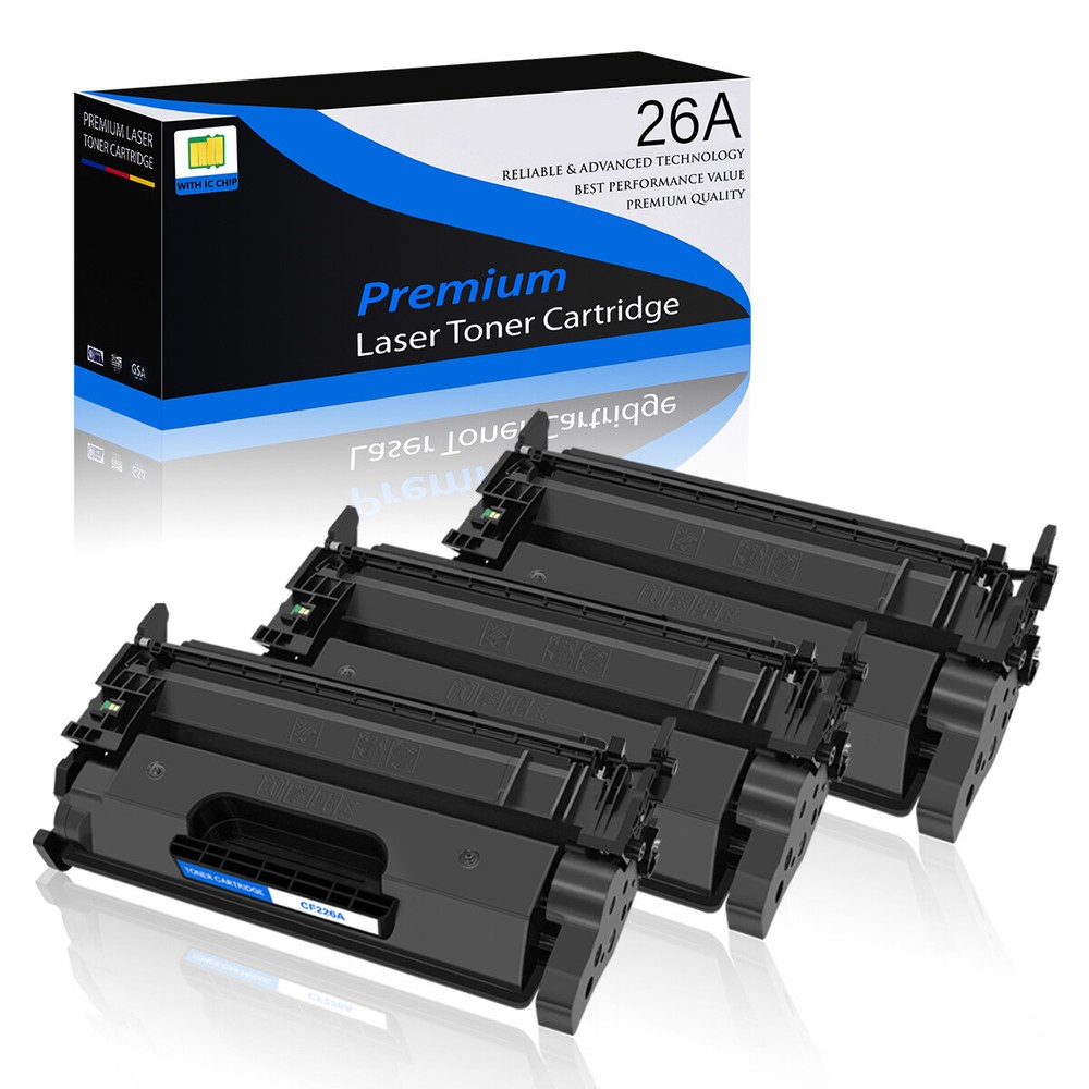 3-Pack CF226A 26A Toner Cartridge for HP LaserJet Pro M426 Series