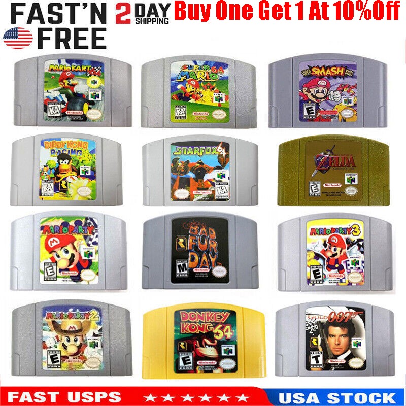 64 Game Cartridge Console Card for Nintendo N64 US Version