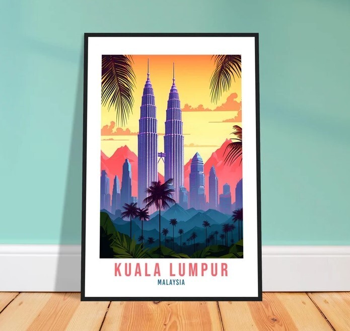 Kuala Lumpur Travel Poster Wall Hanging Kuala Lumpur Poster