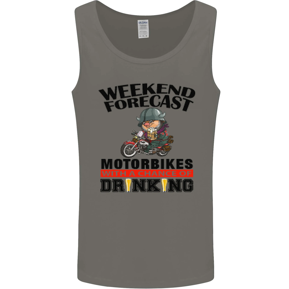 Biker Weekend Forecast Motorbikes Mens Vest Tank Top