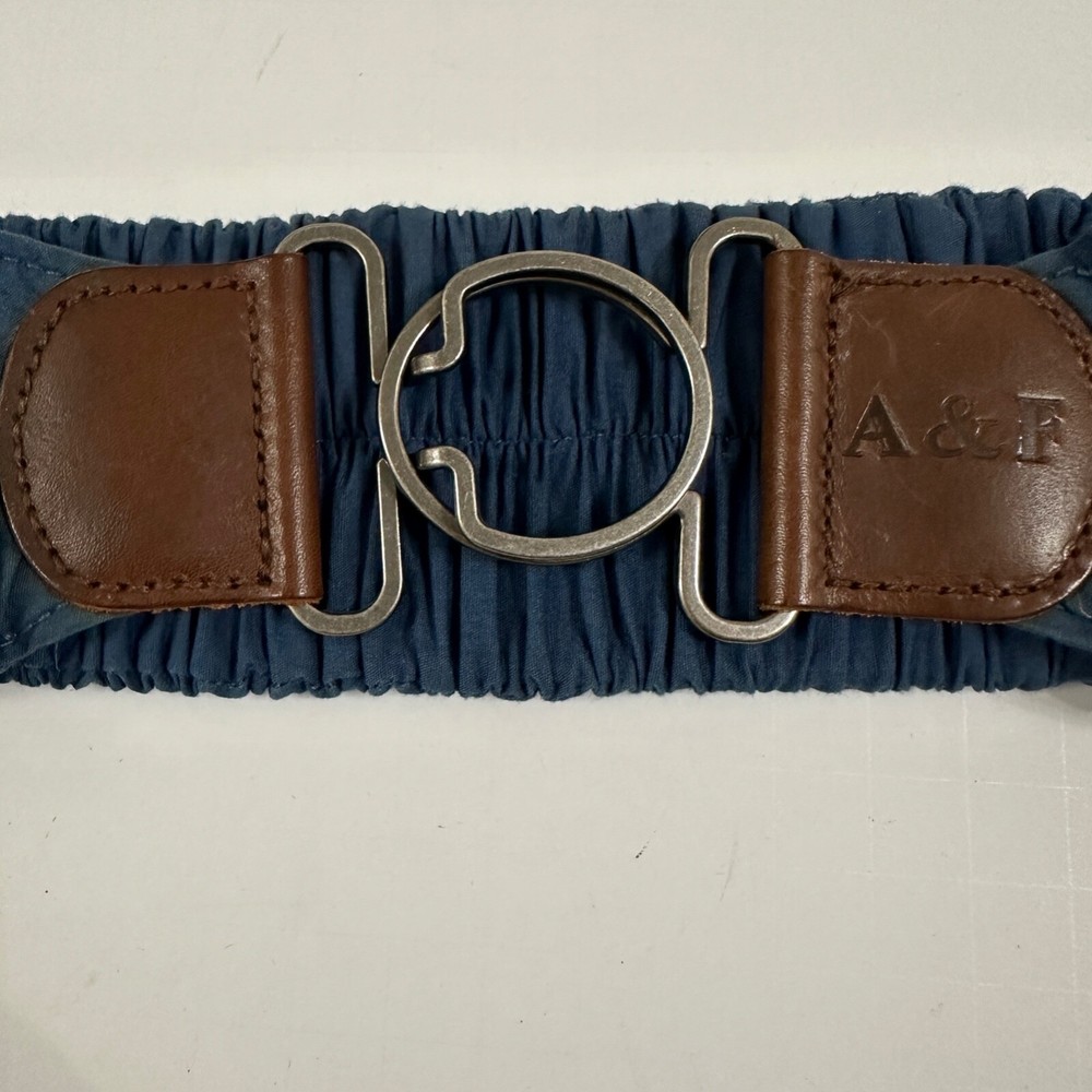Abercrombie & Fitch Women's Blue Leather Trim Stretch Belt XS/S Size