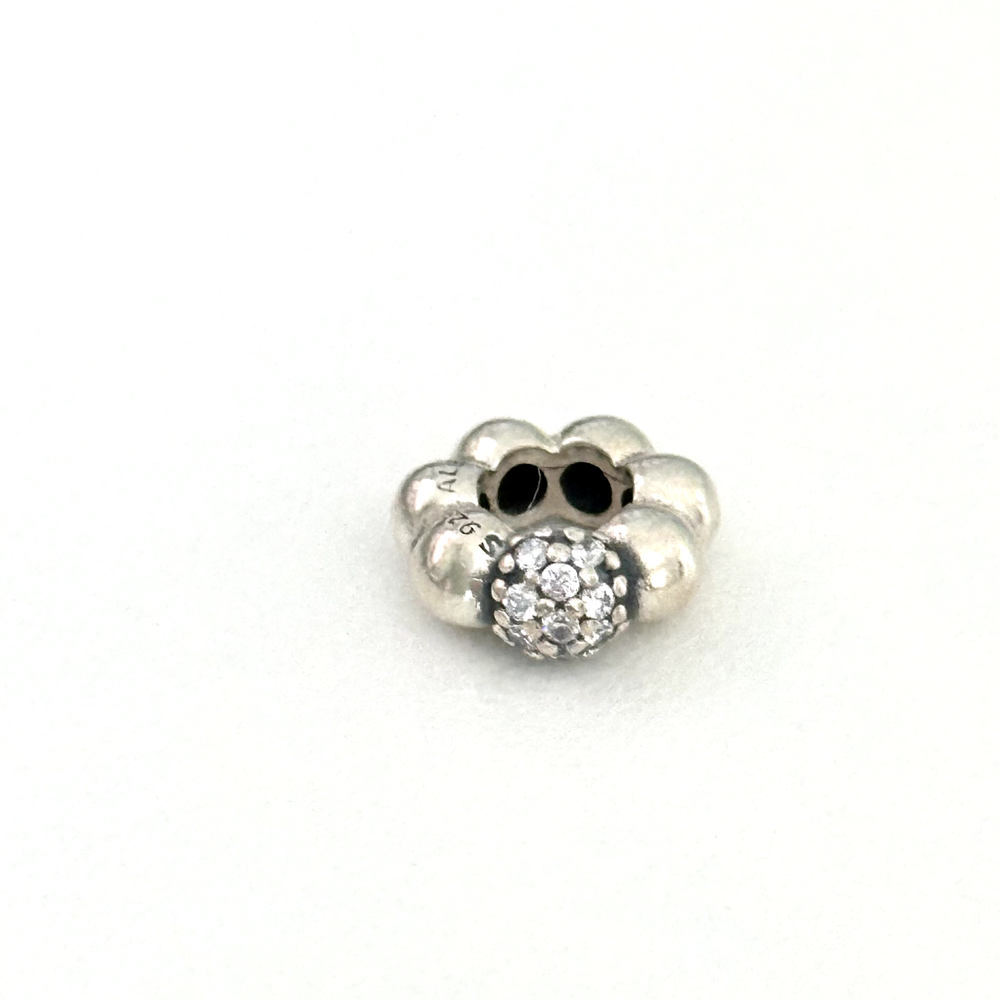 Pandora 925 Sterling Silver Clear CZ Pave Spacer Bead Charm
