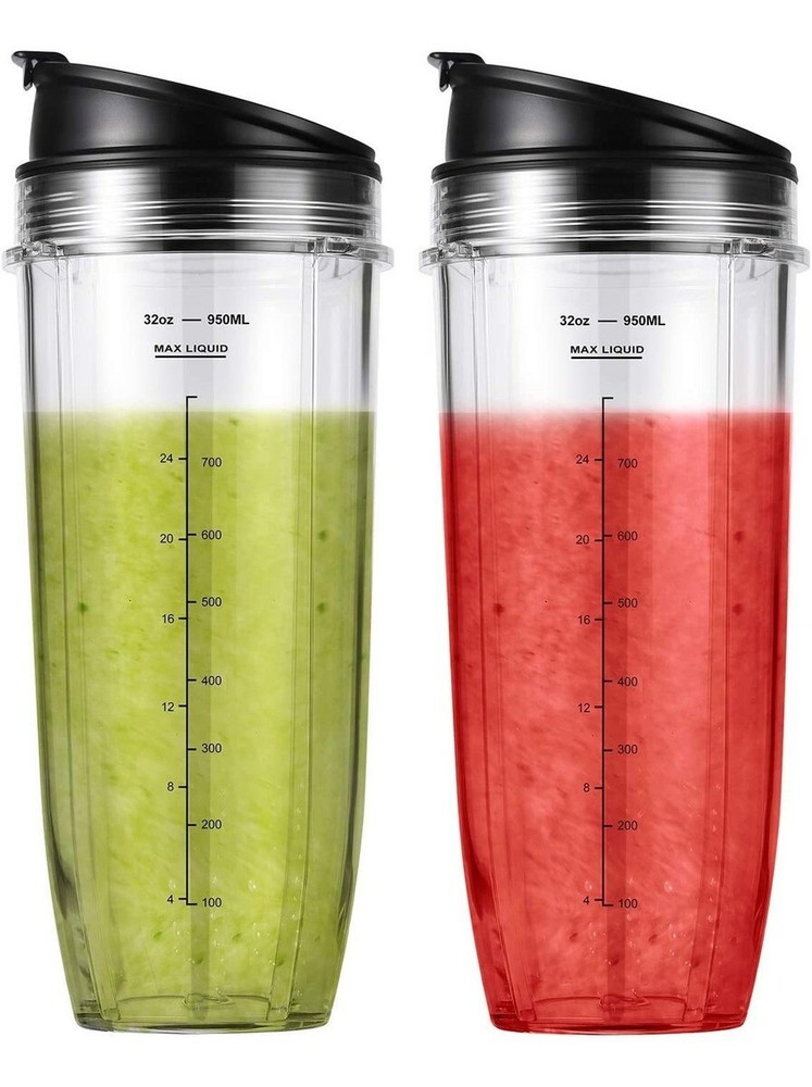 2-Pack 32oz Nutri Ninja Auto-iQ Cups with Sip & Seal Lids