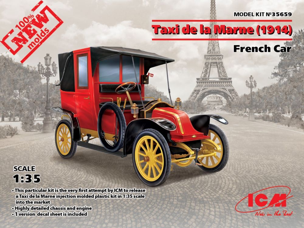 ICM Models 1/35 Scale French 1914 Renault AG1 Taxi Military Vehicle Kit