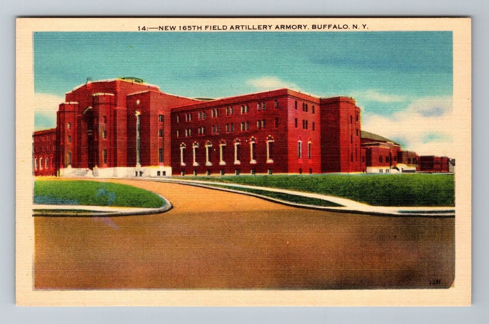 Buffalo NY-New York, New 165th Field Artillery Armory, Vintage Postcard