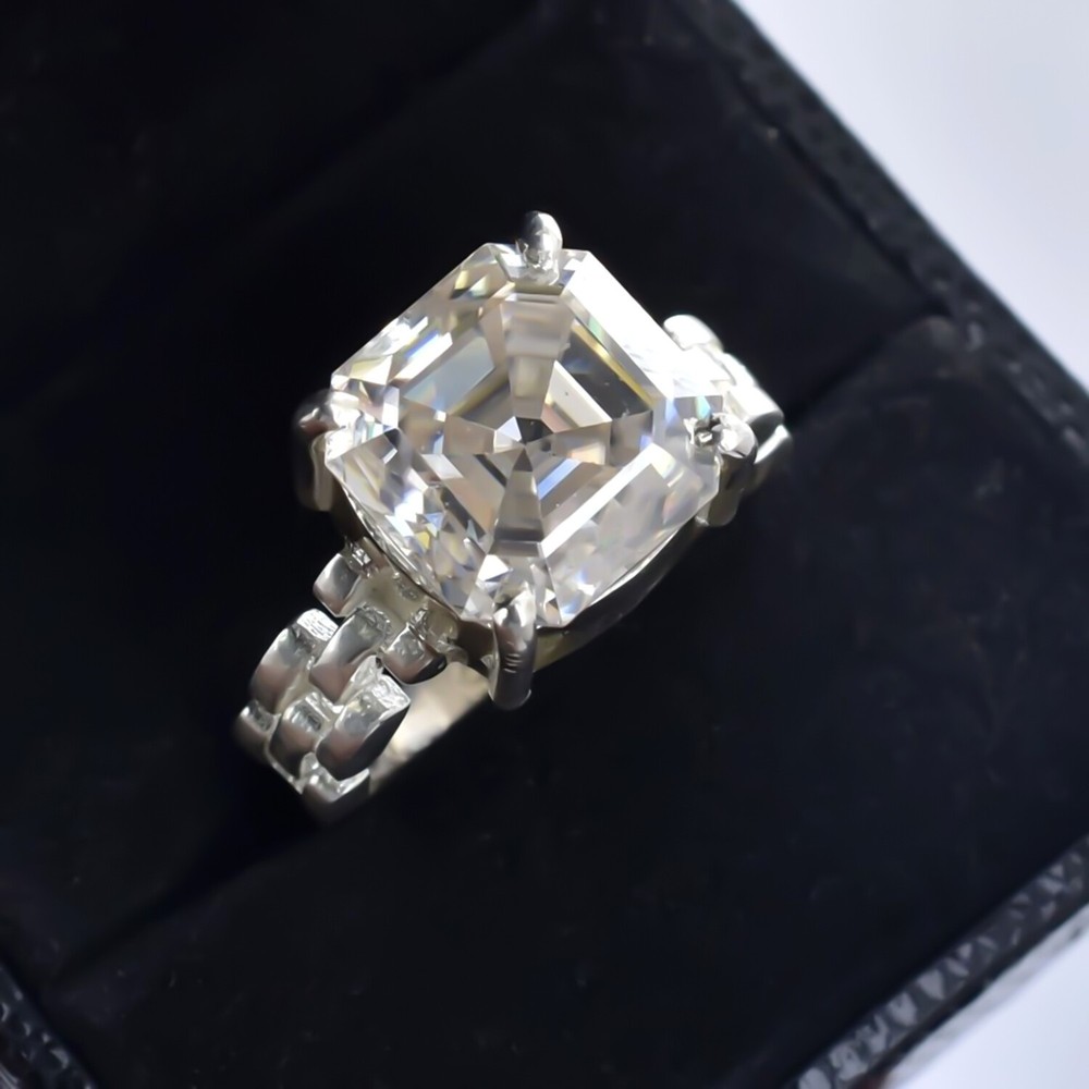 11.15ct Natural Radiant VS1 White Diamond Ring Certified 925 Silver Gift