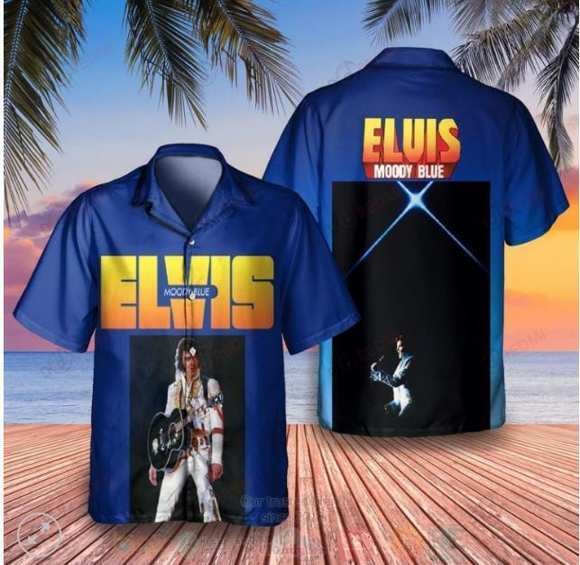 ELVIS PRESLEY Hawaiian Aloha Shirt for Dads with Unique Art Design
