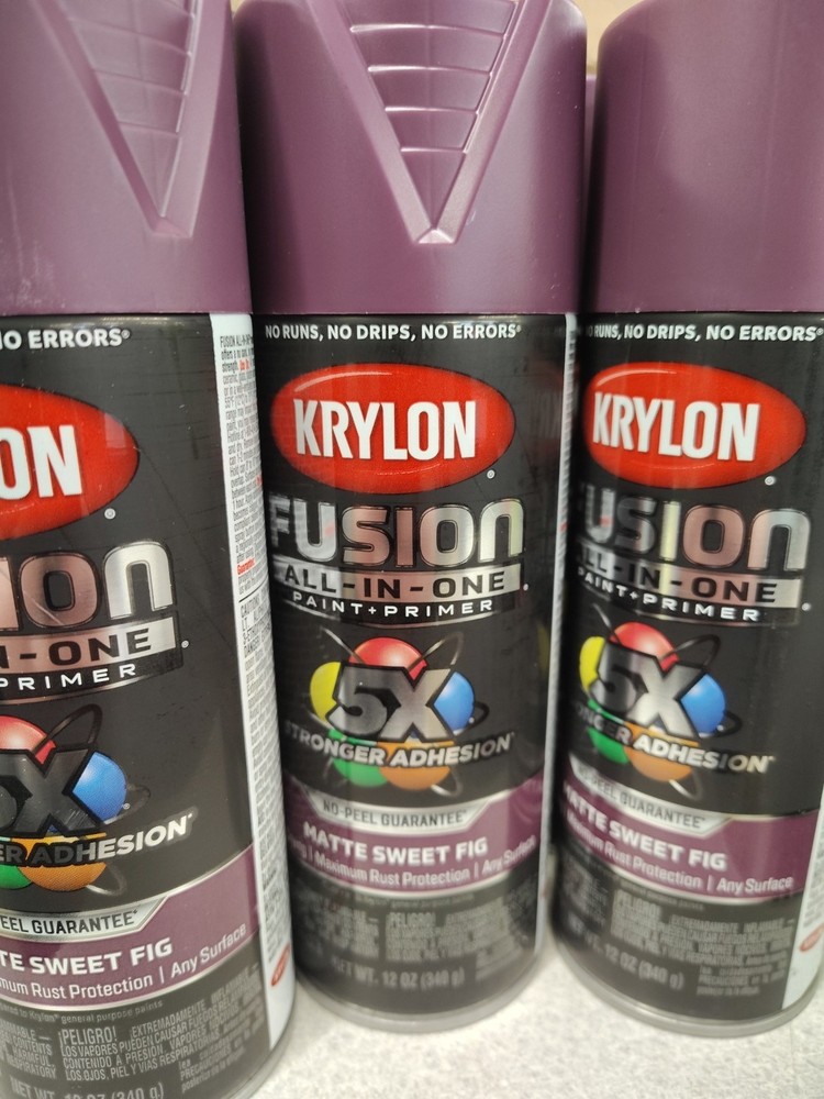 3 PACK 2798 Fusion All In One Spray Paint In/Outdoor Use 12oz Matte sweet fig