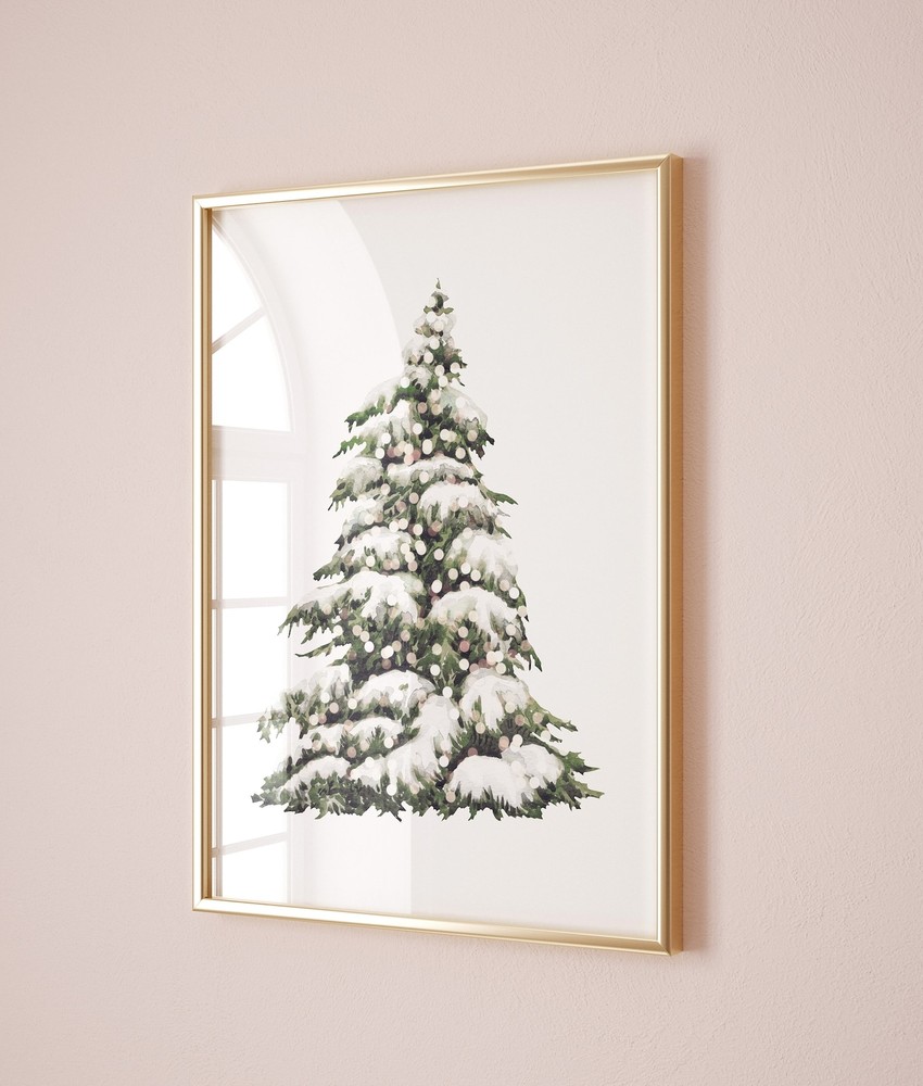 Christmas Tree Print Decoration Vintage Christmas Tree Poster Wall Art