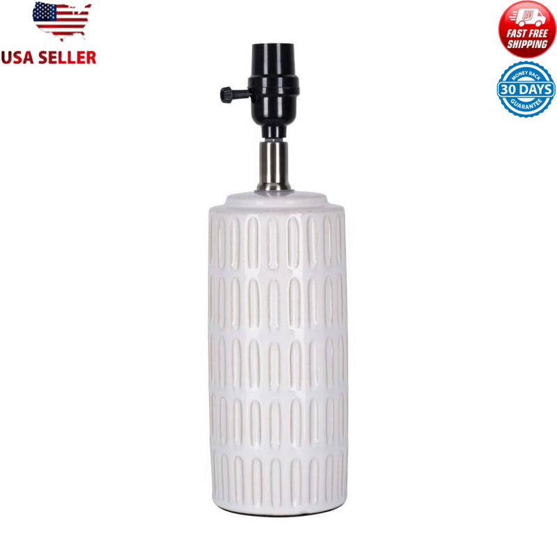 Etched Ceramic Accent Lamp Base Elegant Transitional Design Smart Compatible New