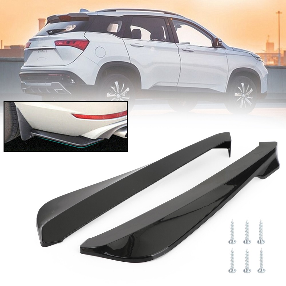 19-Inch Gloss Black Rear Bumper Spoiler Lip with Canard Diffuser Design