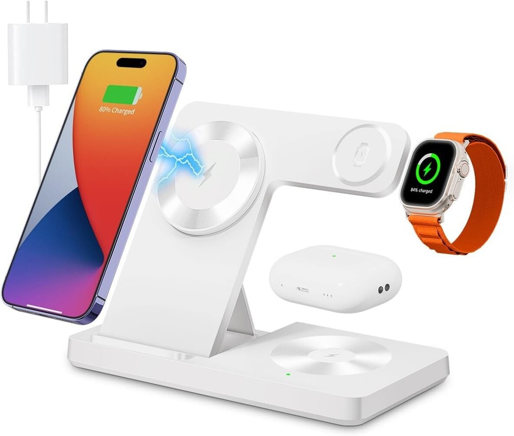 Magnetic 3 in 1 Wireless Charging Station for Magsafe iPhone 12-16 Series, watch