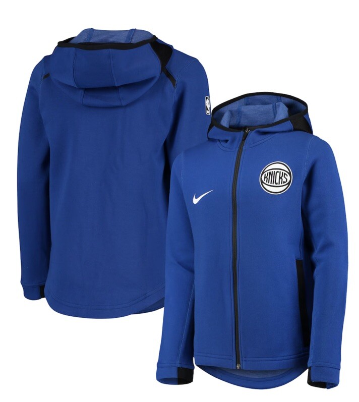 New York Knicks Nike Showtime Performance Full-Zip Hoodie - Blue Size Small