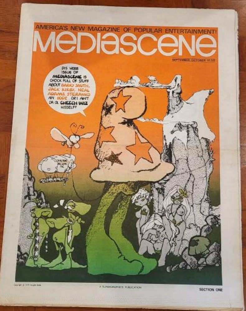 MEDIASCENE #15 1975 VF Bode Barry Smith Neal Adams Jack Kirby Large Size Comic
