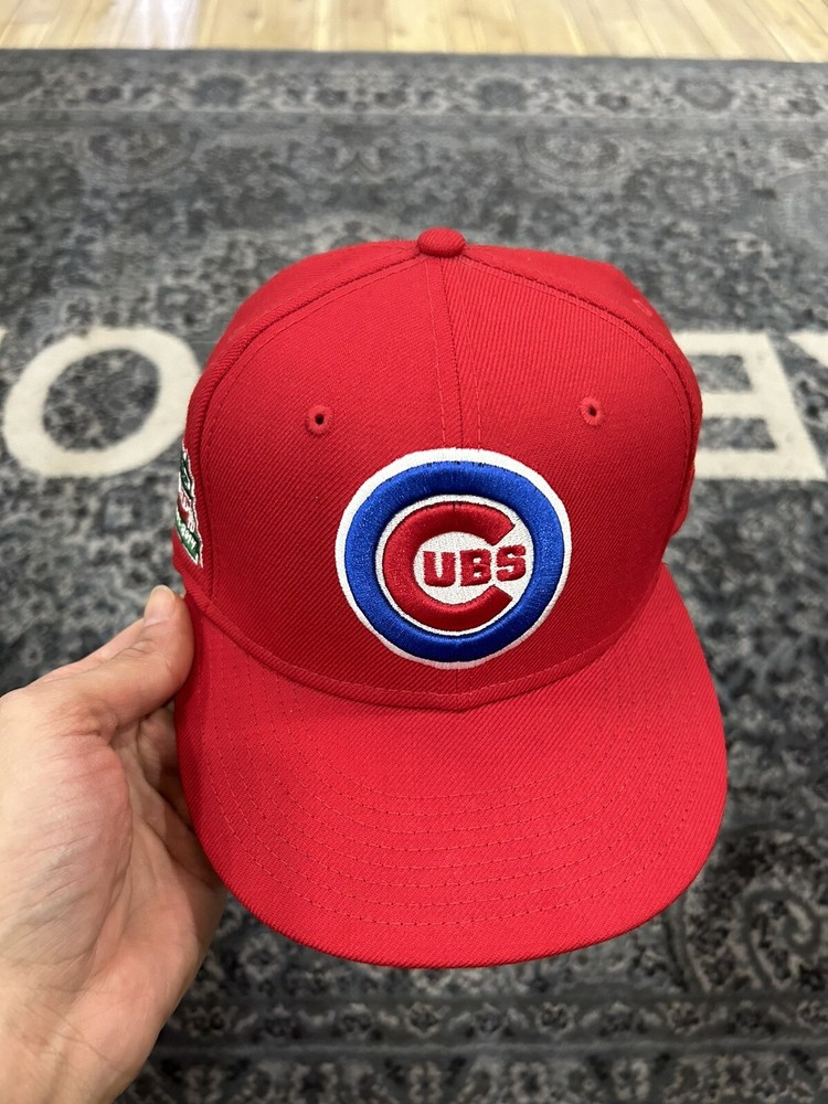 Size 7- Chicago Cubs New Era- Red - Green Bottom - Wrigley Field- 100 Anni