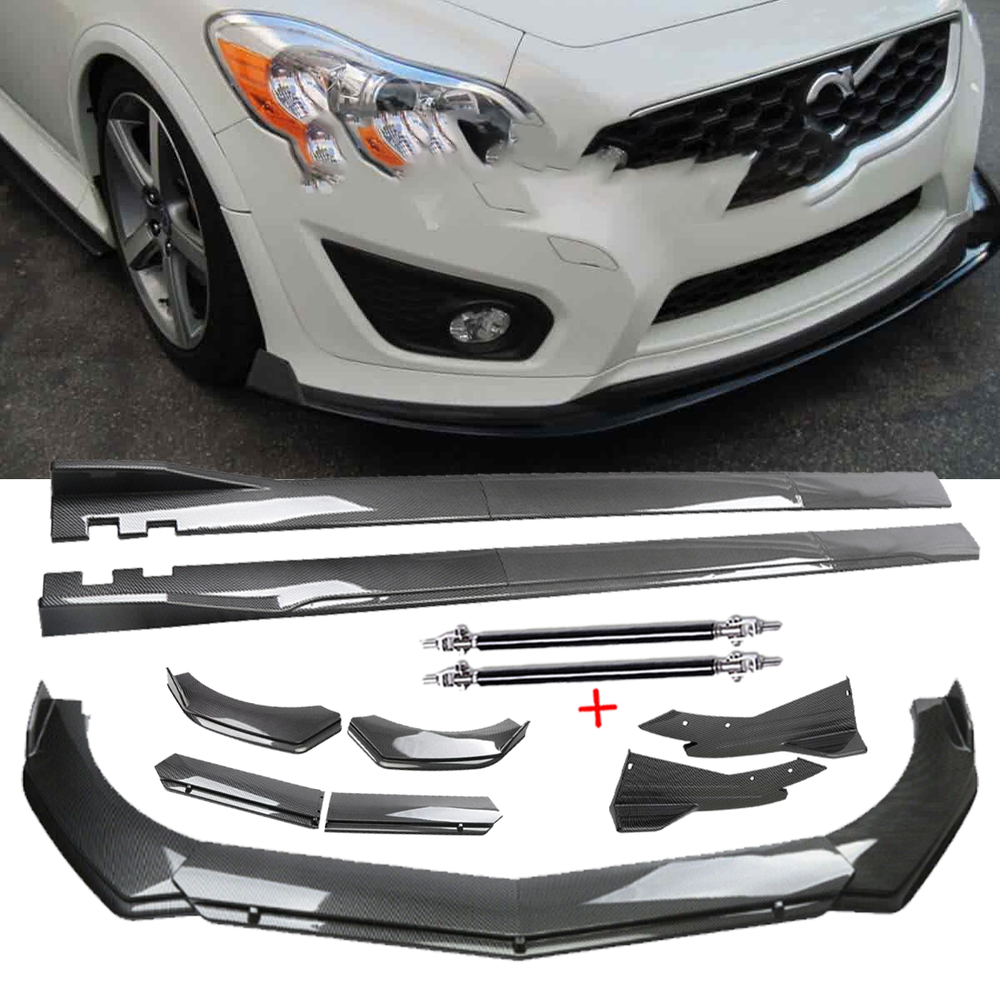 Carbon Fiber Front Bumper Lip & Side Skirts for Volvo C30 C40 C70