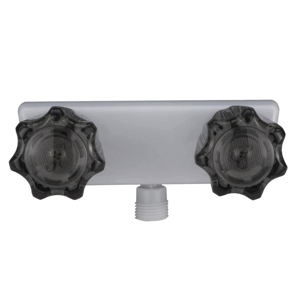 RV Camper Shower Faucet 4inch w/Smoked Acrylic Knobs Aerated Water Pressure