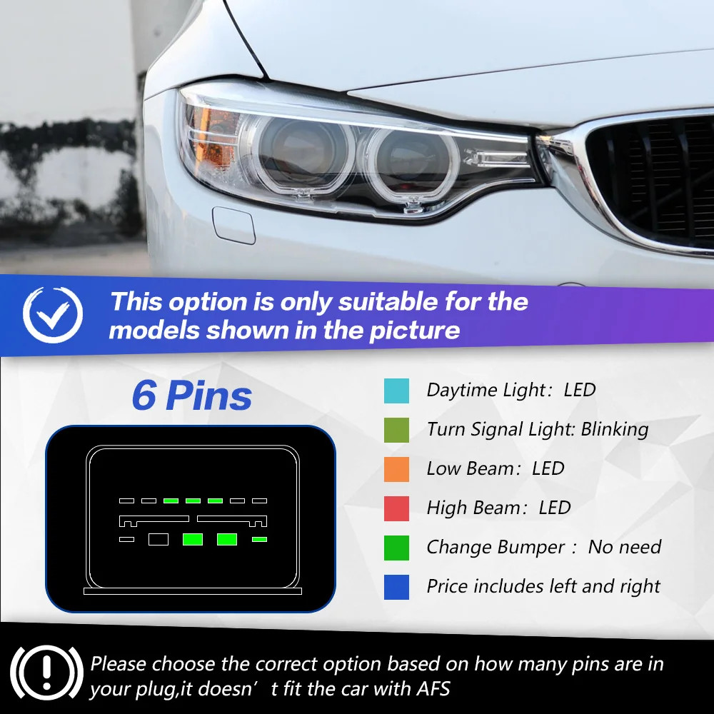 LED Headlights Assembly For BMW 4 Series F32 F36 F82 Xenon/HID Facelift L+R
