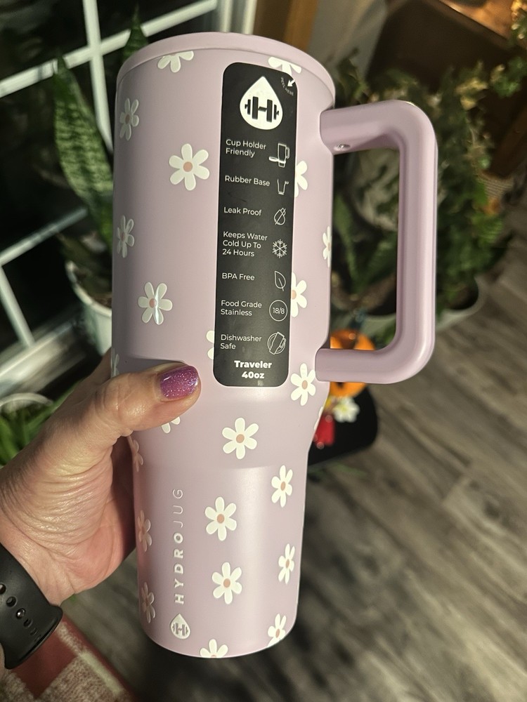 Hydrojug Jane Collection Purple Flower Traveler 40oz 💜🌸 In Hand NIB FAST SHP