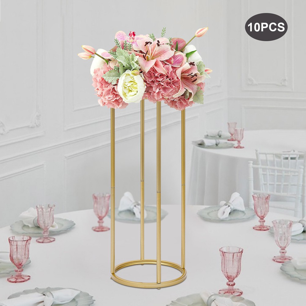 10pc Gold Wedding Table Flower Stand For Anniversary Ceremony Centerpieces Decor