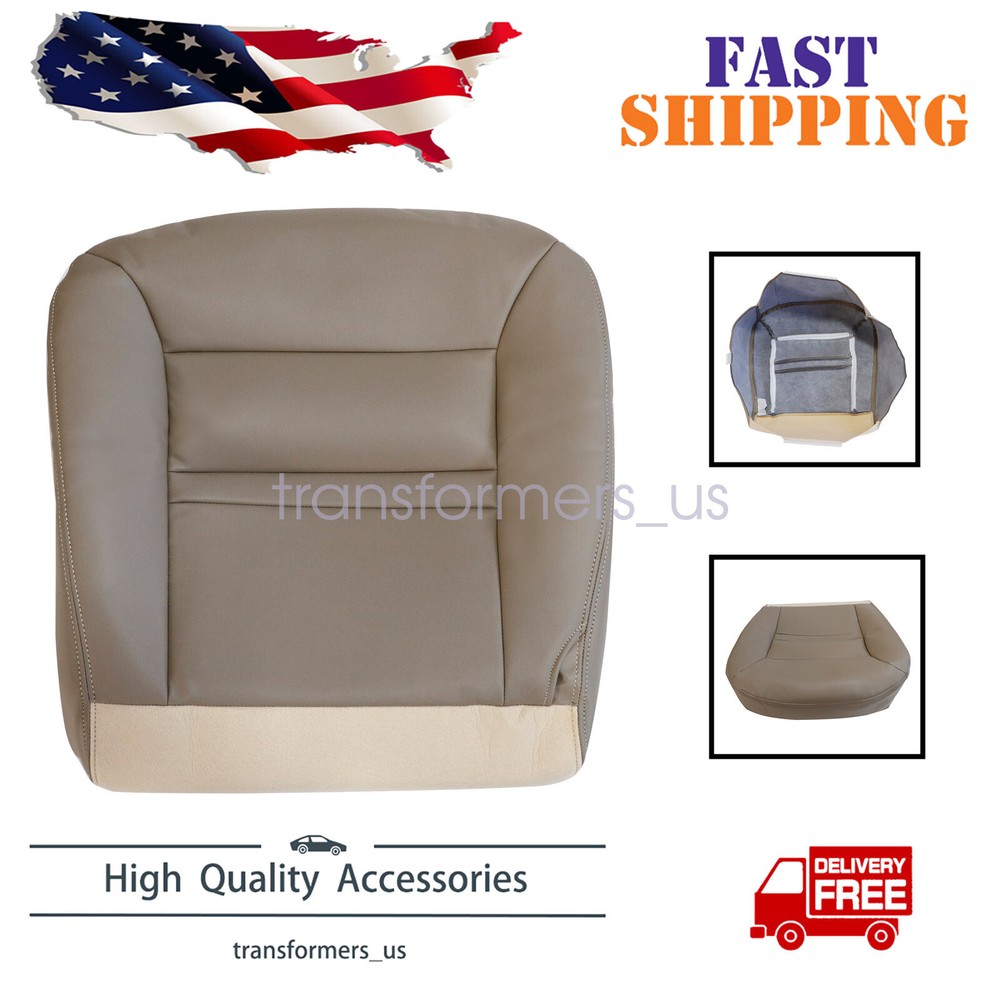 2000-2001 Ford Excursion Limited Tan Leather Driver Side Bottom Seat Cover