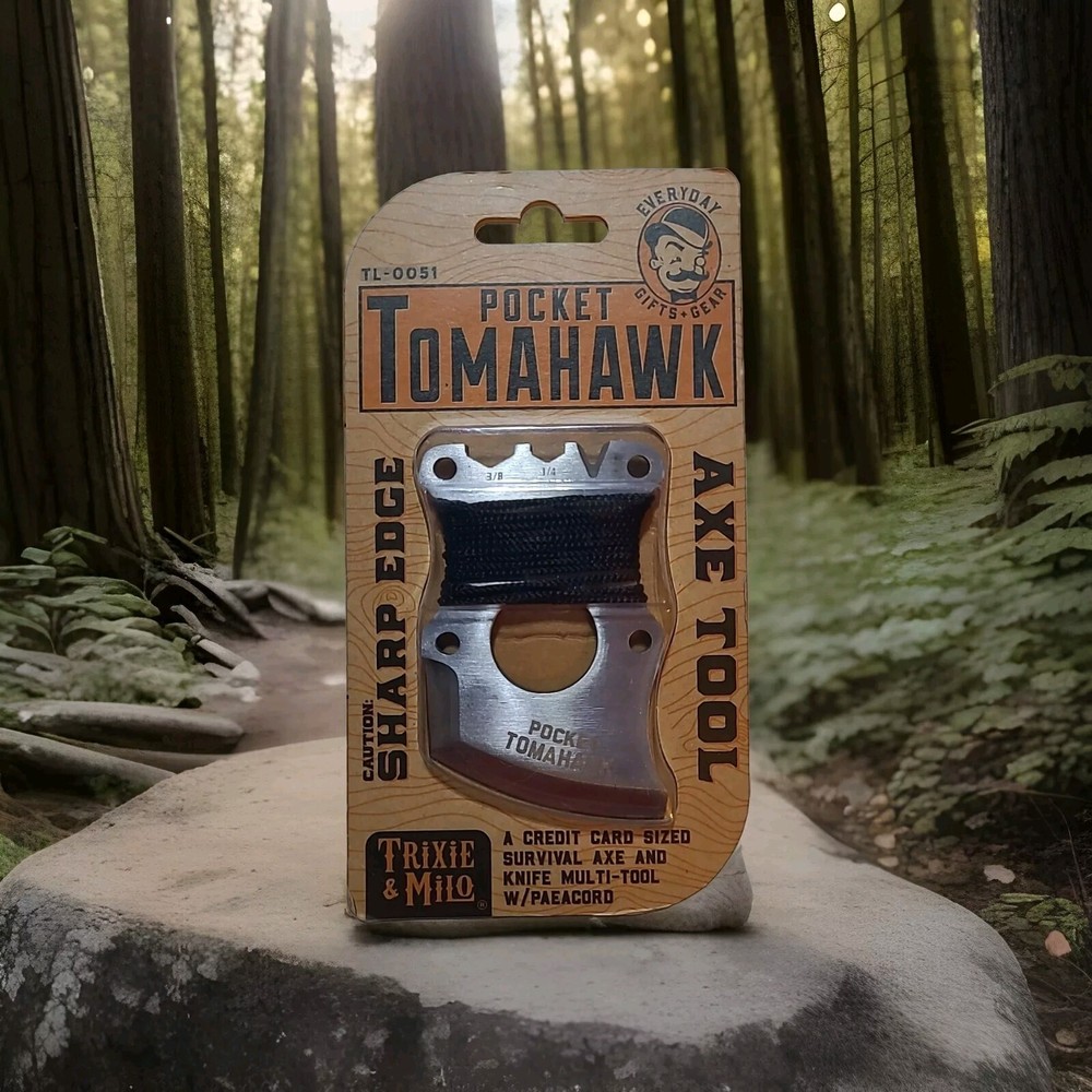 Trixie and Milo Pocket Tomahawk, EDC, Axe Tool, Survival Axe, Knife & Multi-Tool