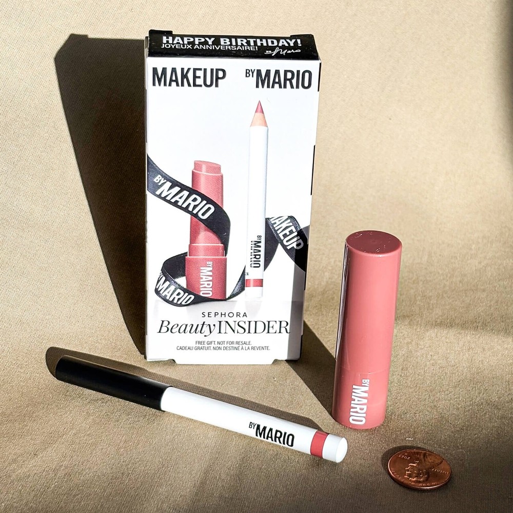 MAKEUP BY MARIO Dream Lip Kit Mini Plumper & Suede Pencil New with Gift