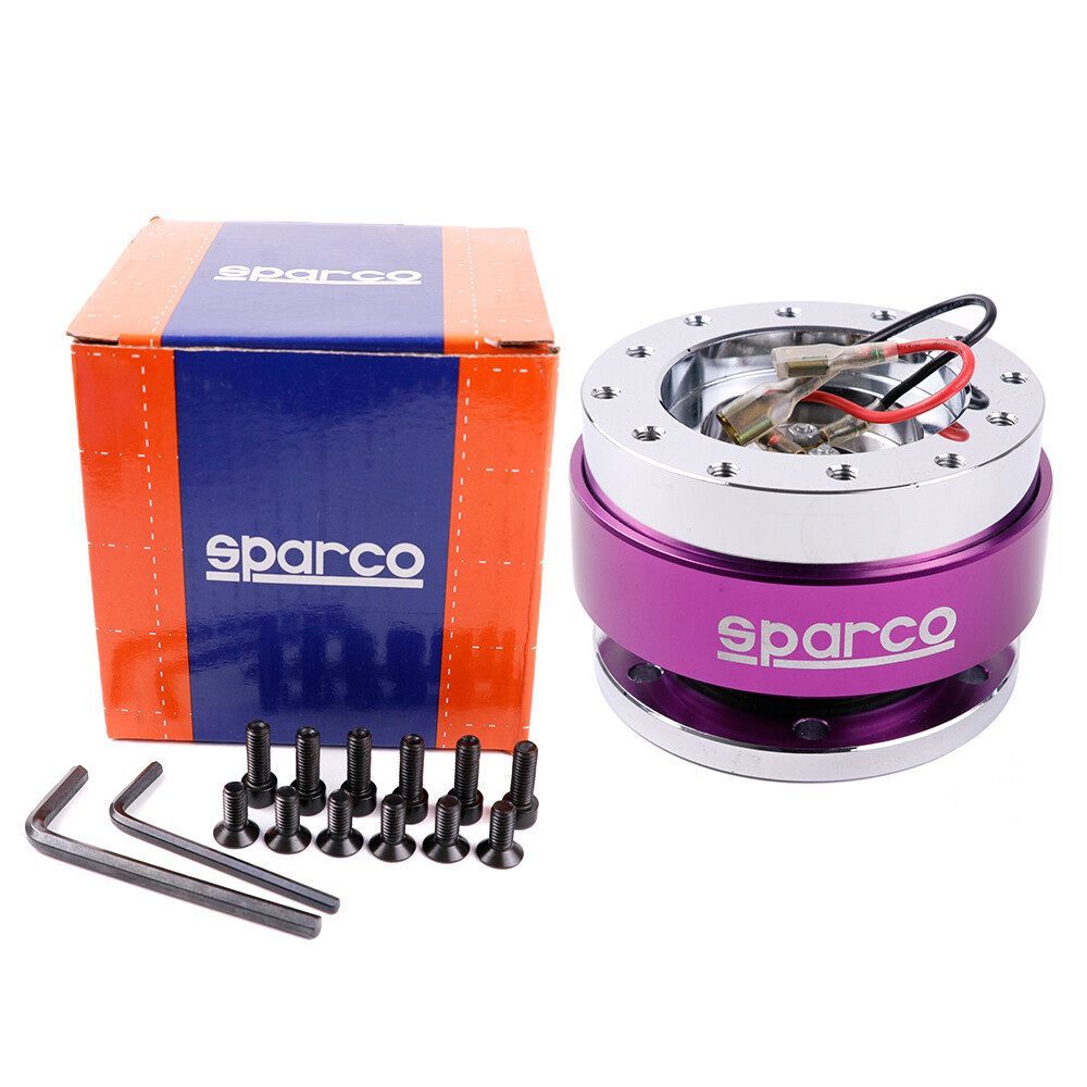 SPARCO Style Purple Car Quick Release Hub Snap off Steering Wheel Boss Kit