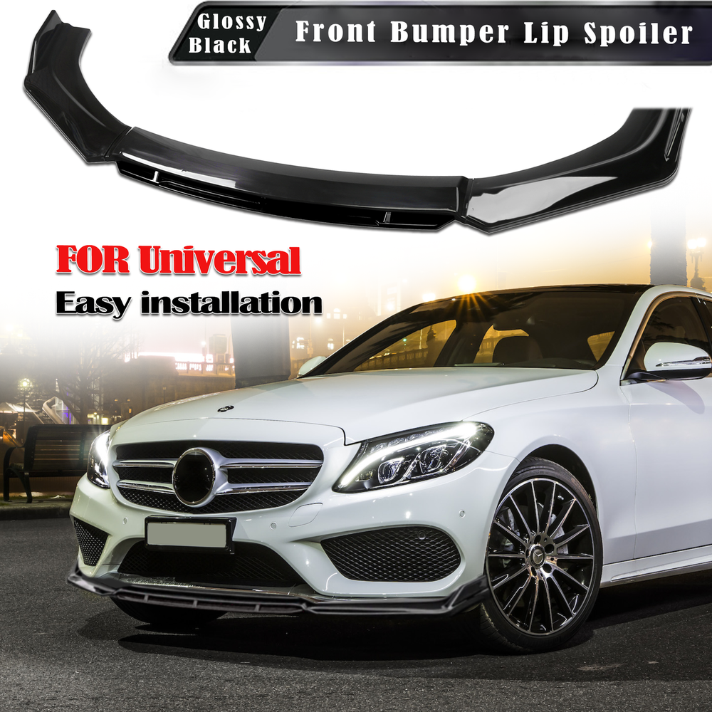 For Mercedes-Benz Universal Front Bumper Lip Spoiler Splitter Diffuser Black