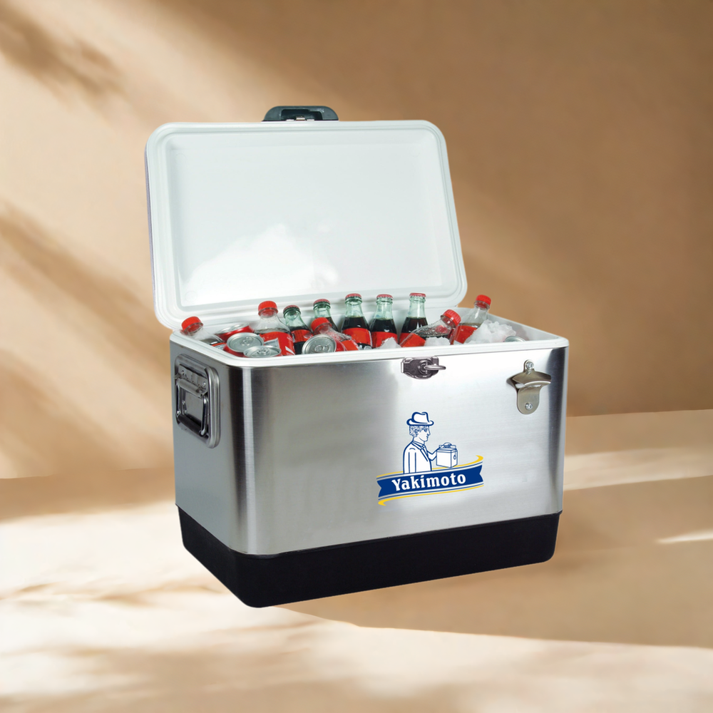 Yakimoto 54 Qt outdoor party Vintage Beer Metal Cooler Ice Chest,Portable-NEW