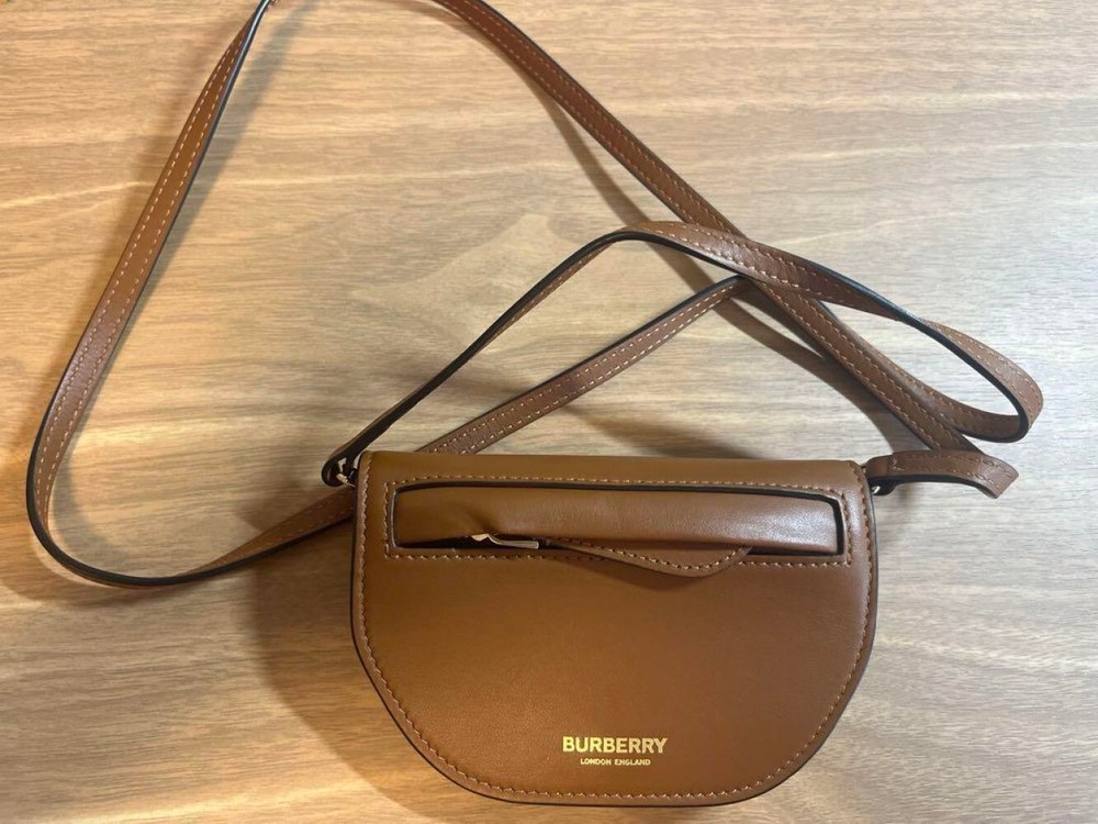 Burberry Shoulder Bag Leather Brown Authentic F100147