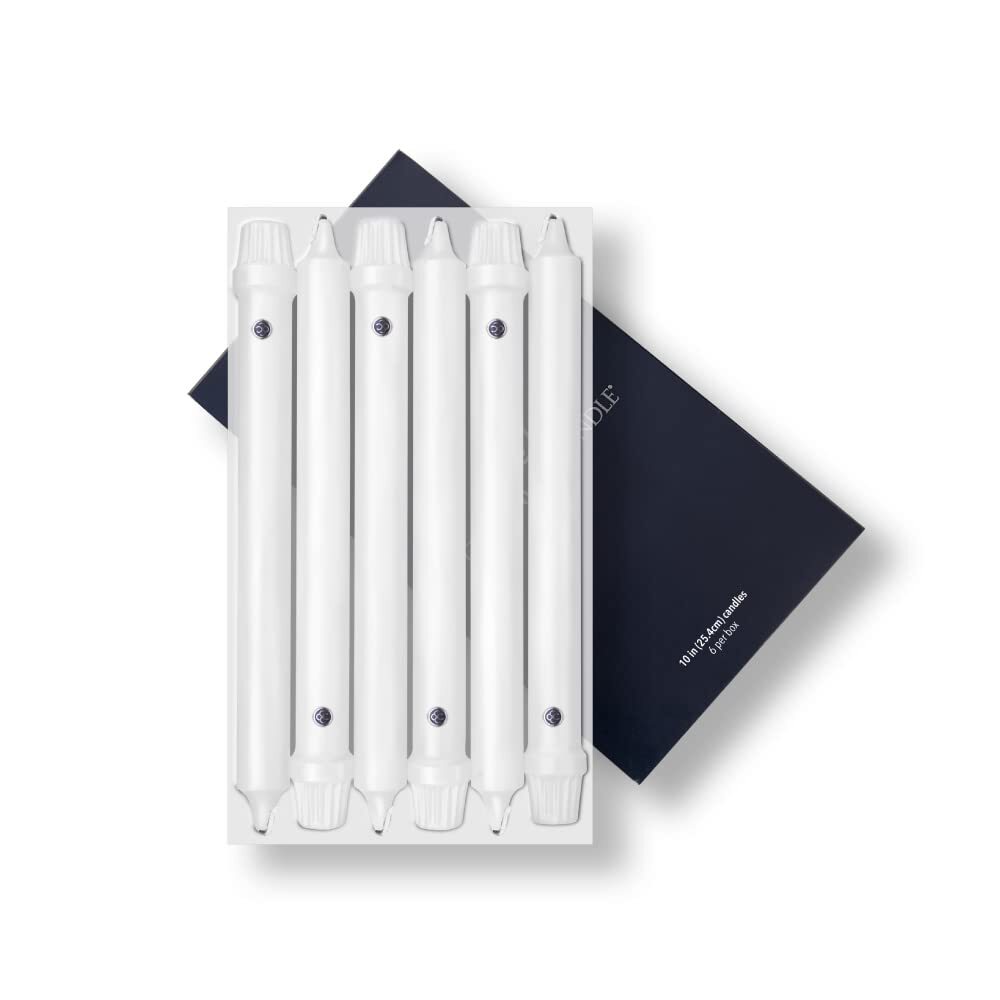 Colonial Candle Classic White Unscented Taper Candles 10 Inch Pack of 12