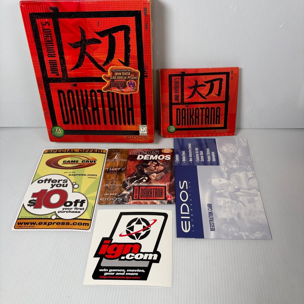 John Romero's Daikatana Big Box PC CD-ROM First Person Shooter Game Complete