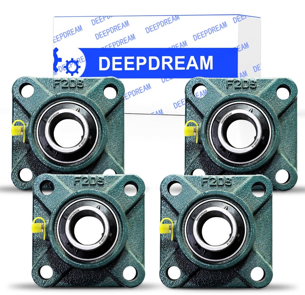 4 PCS of DEEPDREAM UCF205-16 Pillow Block Bearings, 1 inch Bore, Square Flang...