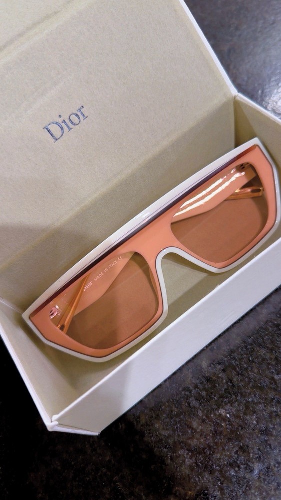 Dior Shield White Pink Oversized Sunglasses Women Plastic Frame Designer