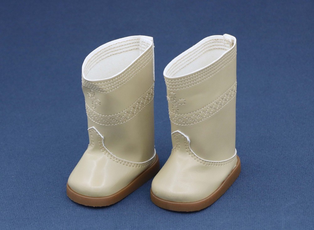 A pair of Boots made for 18'' doll shoes