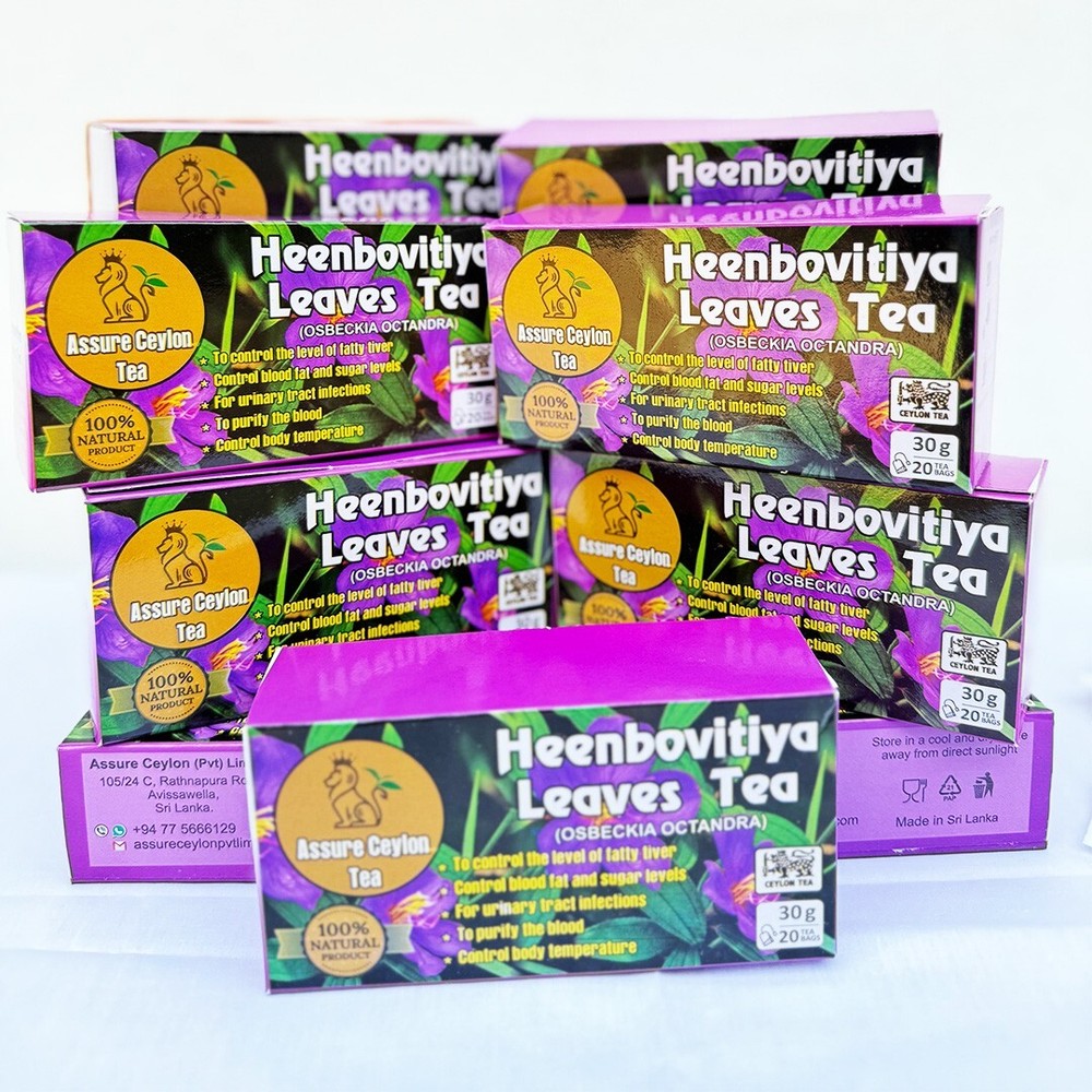 25 Organic Heenbovitiya Tea Bags for Natural Liver Health with Osbeckia Octandra
