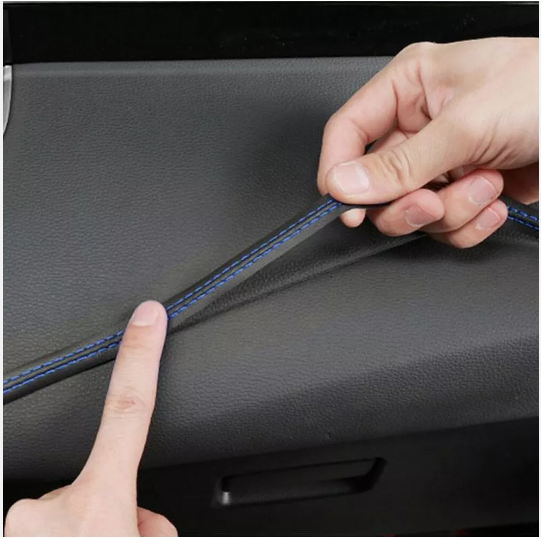 2M PU Leather Car Door Dashboard Decor Line Strip Sticker Moulding Decorative