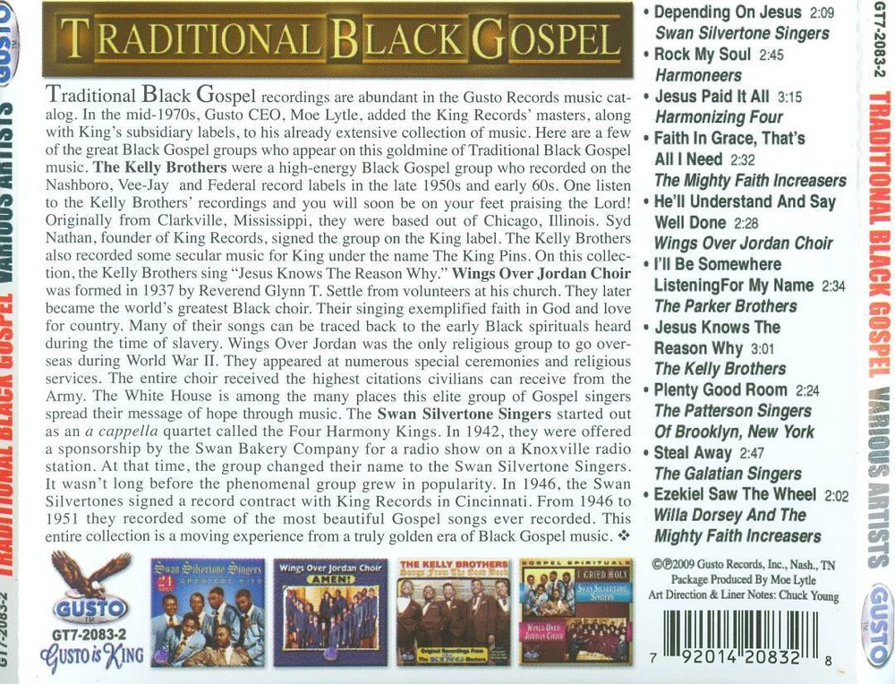 VARIOUS ARTISTS TRADITIONAL BLACK GOSPEL NEW CD