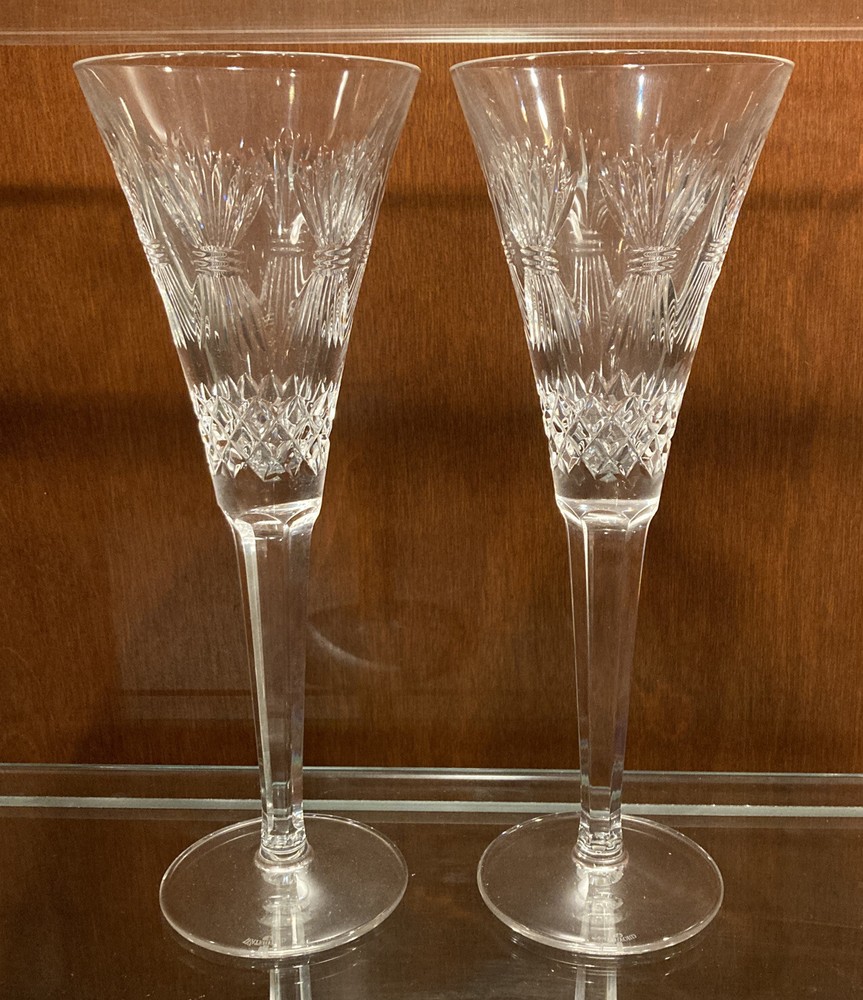 Waterford Crystal Millennium Prosperity Champagne Flutes Set of 2