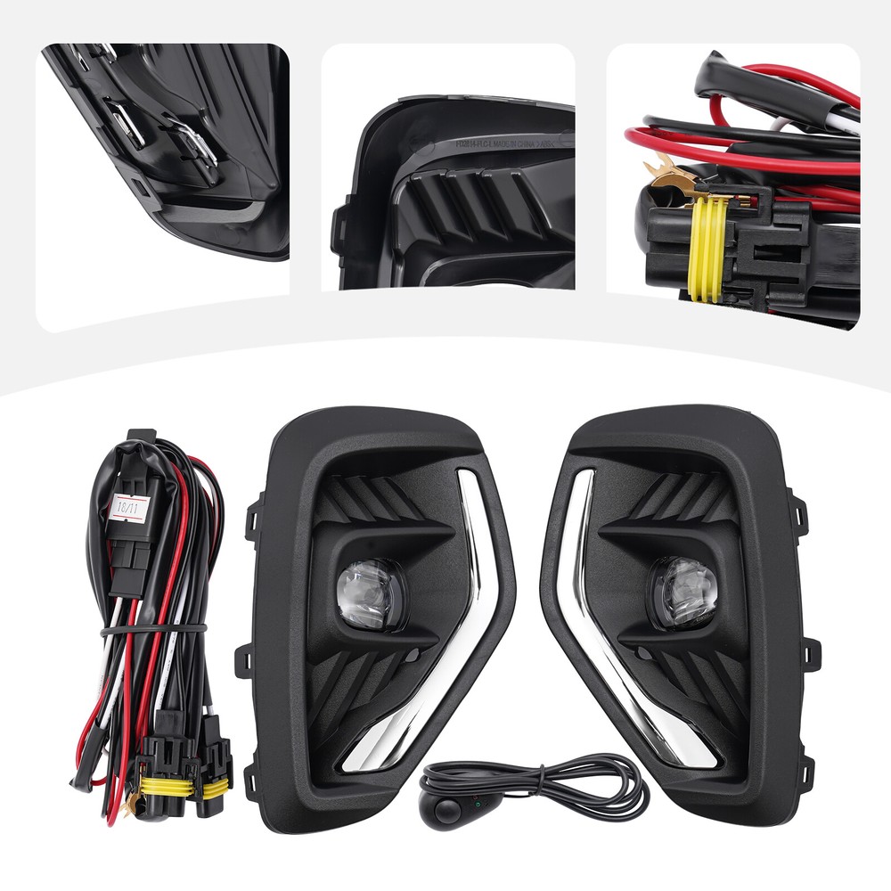 For 2023 Ford Escape Front Bumper LED Fog Lights Lamps w/Bezel+Switch+Wiring Kit