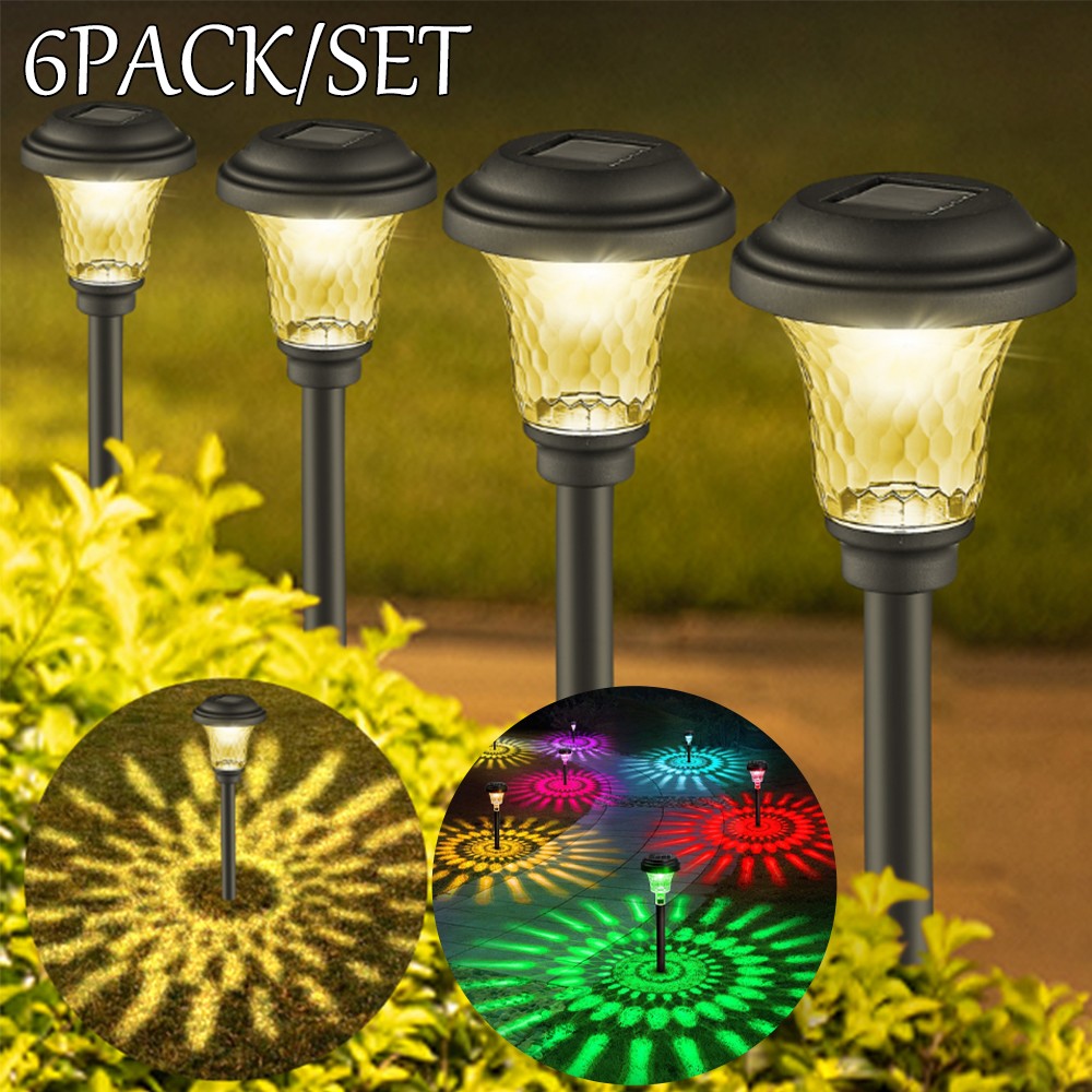 6~18pcs Solar Garden Lights Outdoor Landscape LED Light Pathway Yard Waterproof