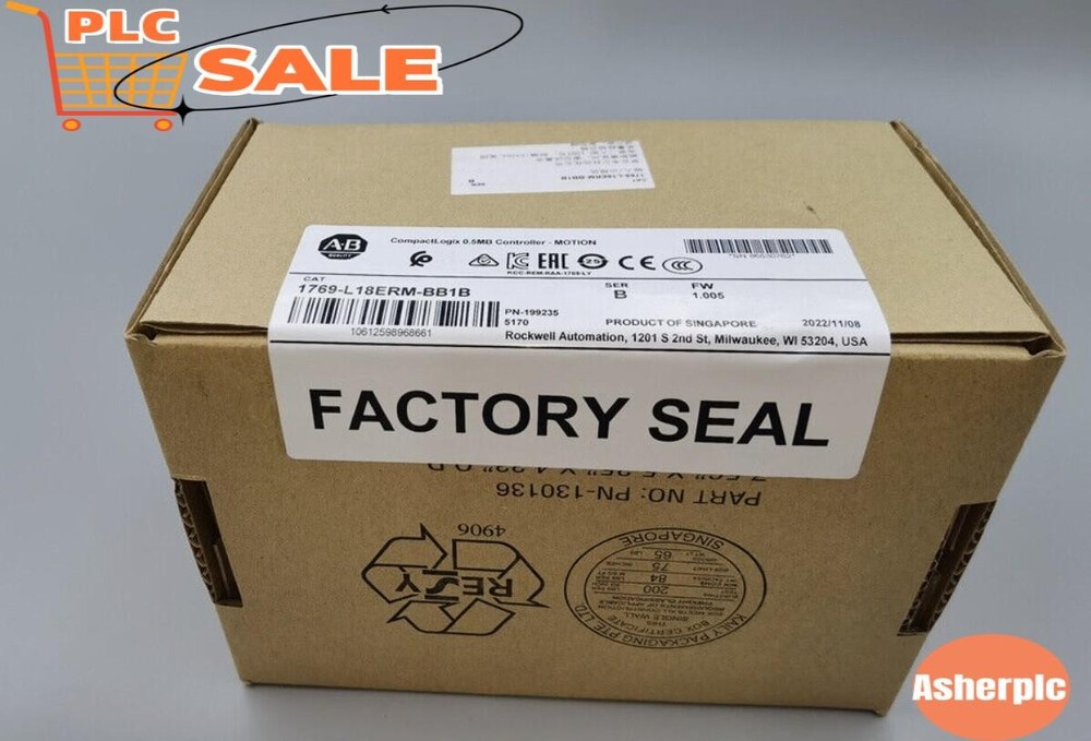 AB New Factory Sealed 1769-L18ERM-BB1B CompactLogix 0.5MB Controller Motion