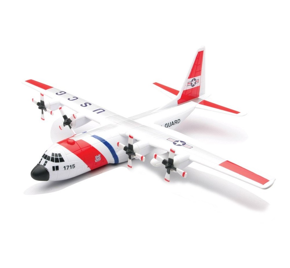 New Ray Model Kit Lockheed C-130 Hercules Transport Miniature, White, Red
