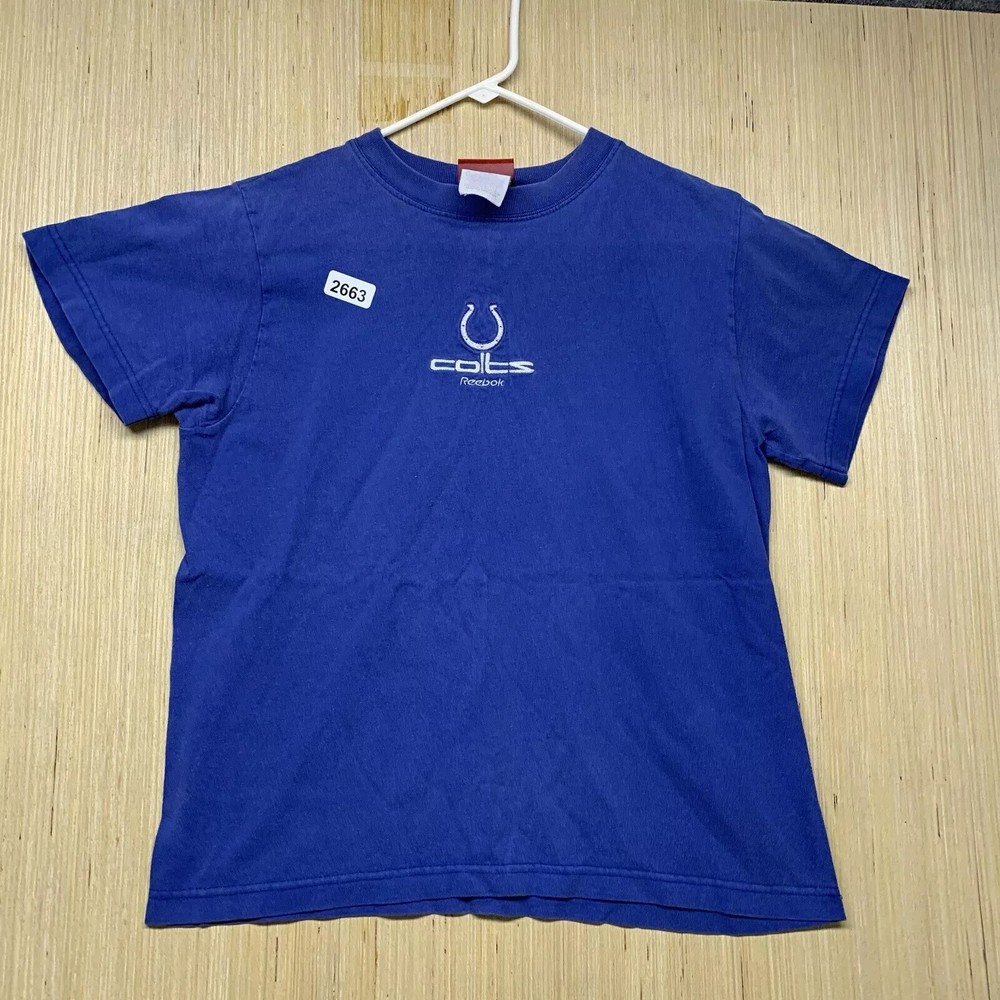 Vintage Indianapolis Colts Shirt Adult Medium Blue Shirt Sleeve Men’s Reebok Y2K