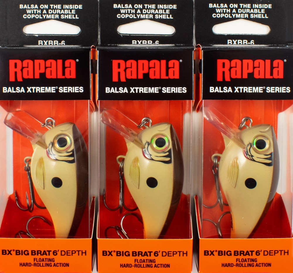 (LOT OF 3) RAPALA BX BIG BRAT 6 3/4OZ BXBB06-SLP SLEEPER CP7338