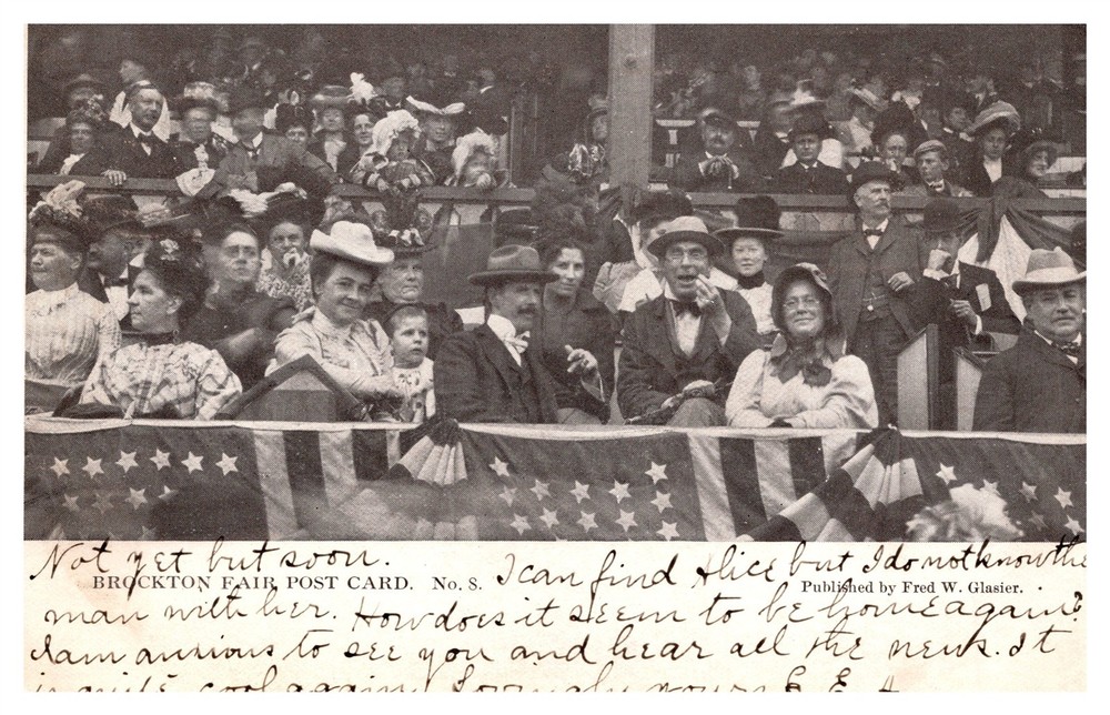 Brockton Fair Grandstand Crowd No 8 MA 1904 UDB Postcard AF10