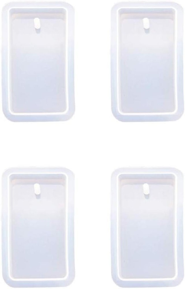 6 Pcs Silicone Keychain Mold Circle with Hole Keychain Charms Resin Molds Castin