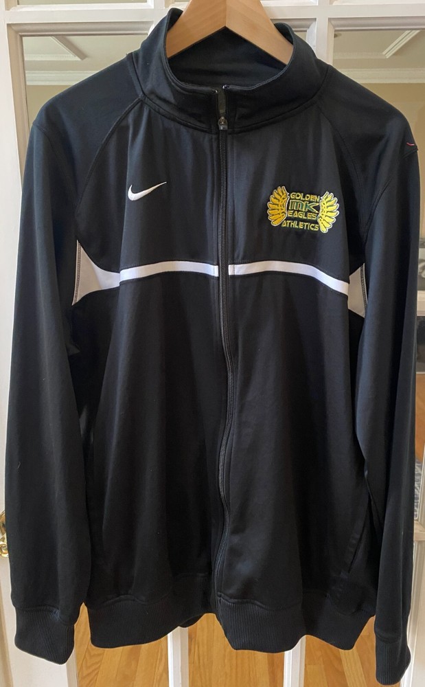 Nike Track Jacket Men XL Black Long Sleeve Full Zip NCAA Marquette Golden Eagles
