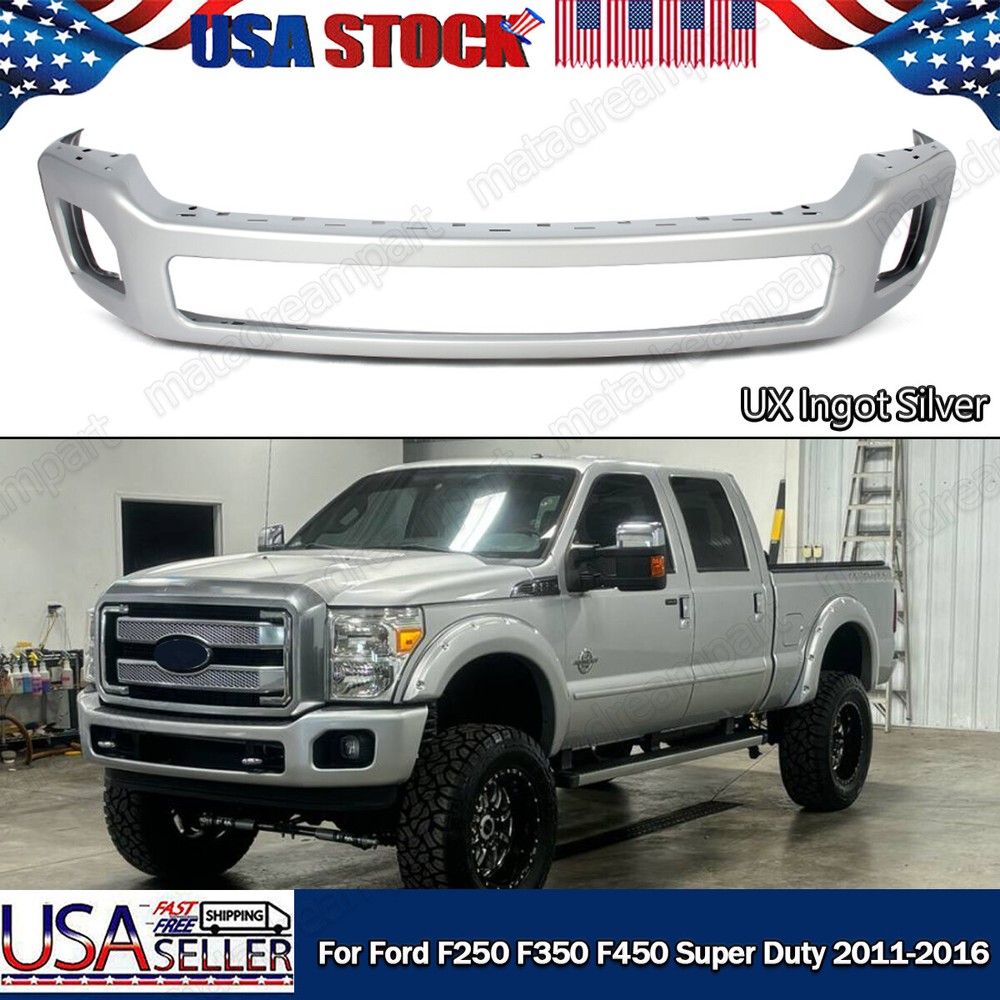 INGOT SILVER FRONT BUMPER FACE BAR FIT 2011-2016 FORD F250 F350 F450 SUPER DUTY